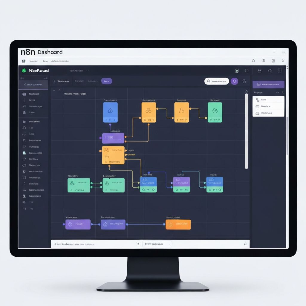 Dashboard de n8n con flujos de trabajo