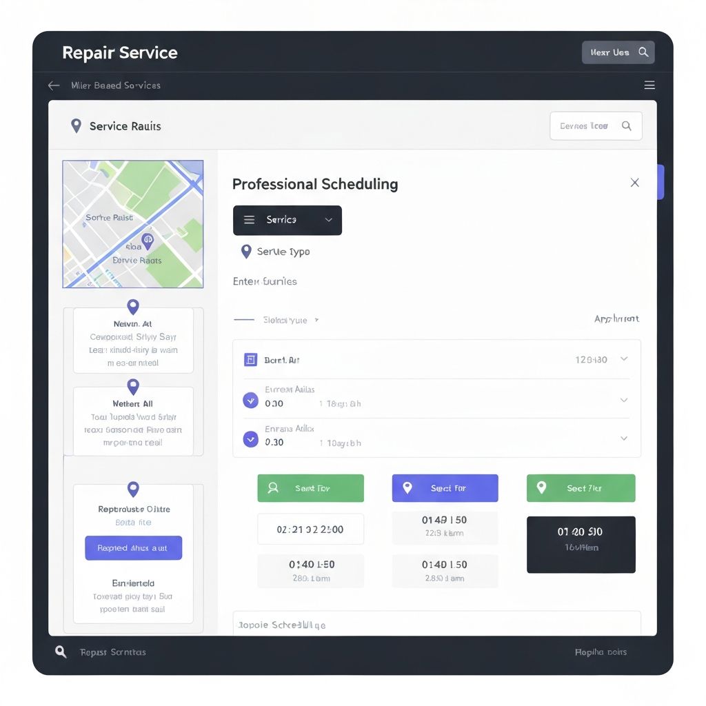 Sistema de reservas automático con mapa de zonas de servicio